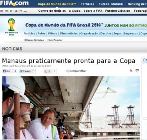 Site da Fifa enfatiza a visita de comitiva da organização ao Estado e destaca o programa Amazonas Bilíngue.